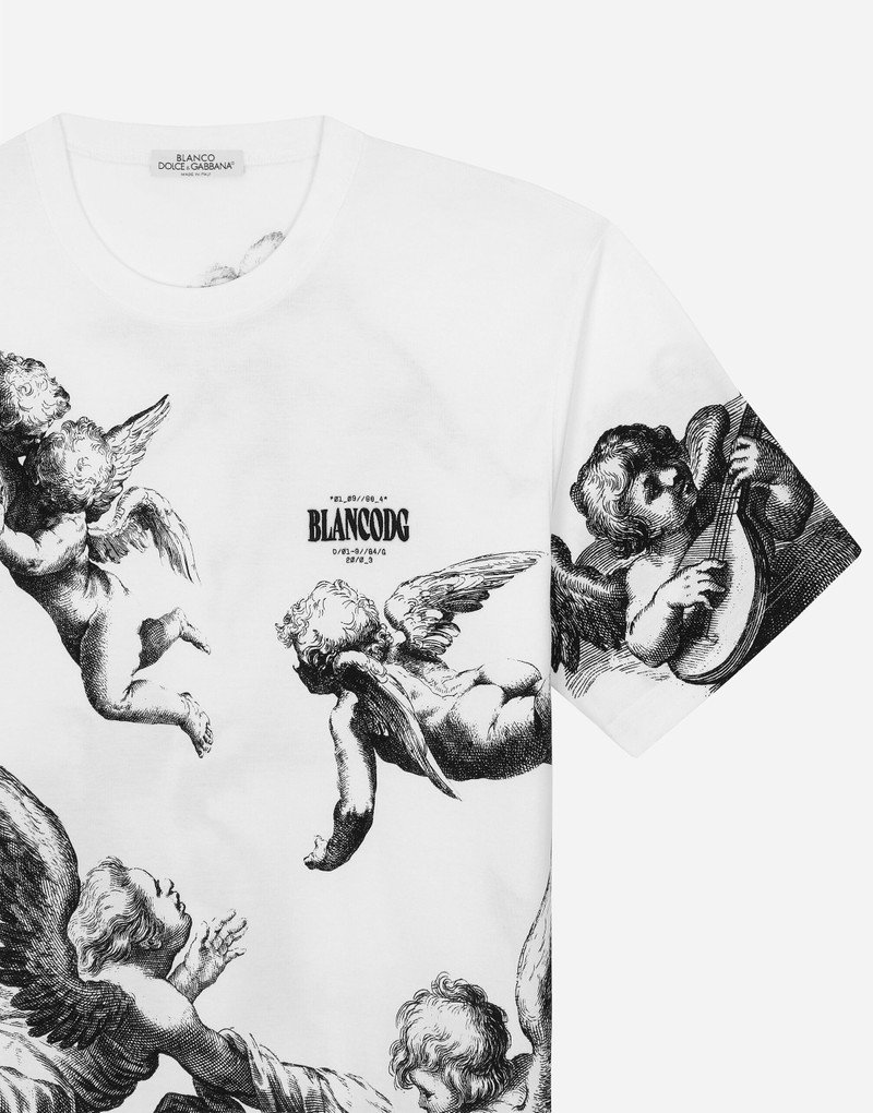 Short-sleeved Angel-print T-shirt BLANCO DOLCE&GABBANA 3