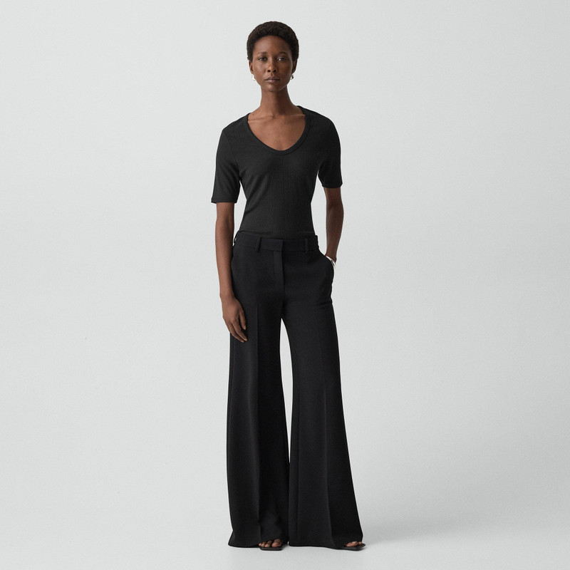 Theory U-Neck Tee in Stretch Rib outlook