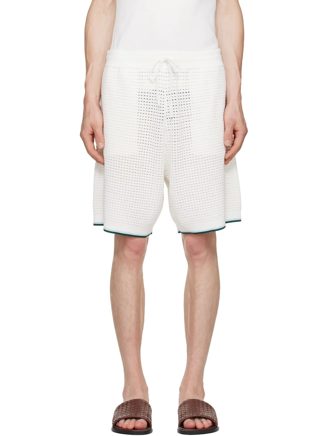Off-White Palm Tree Emblem Crochet Shorts - 1
