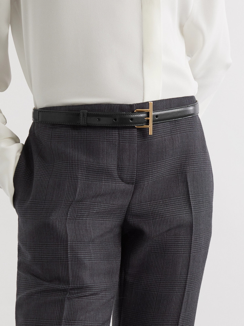 Alexander McQueen T-bar Leather Skinny Belt outlook