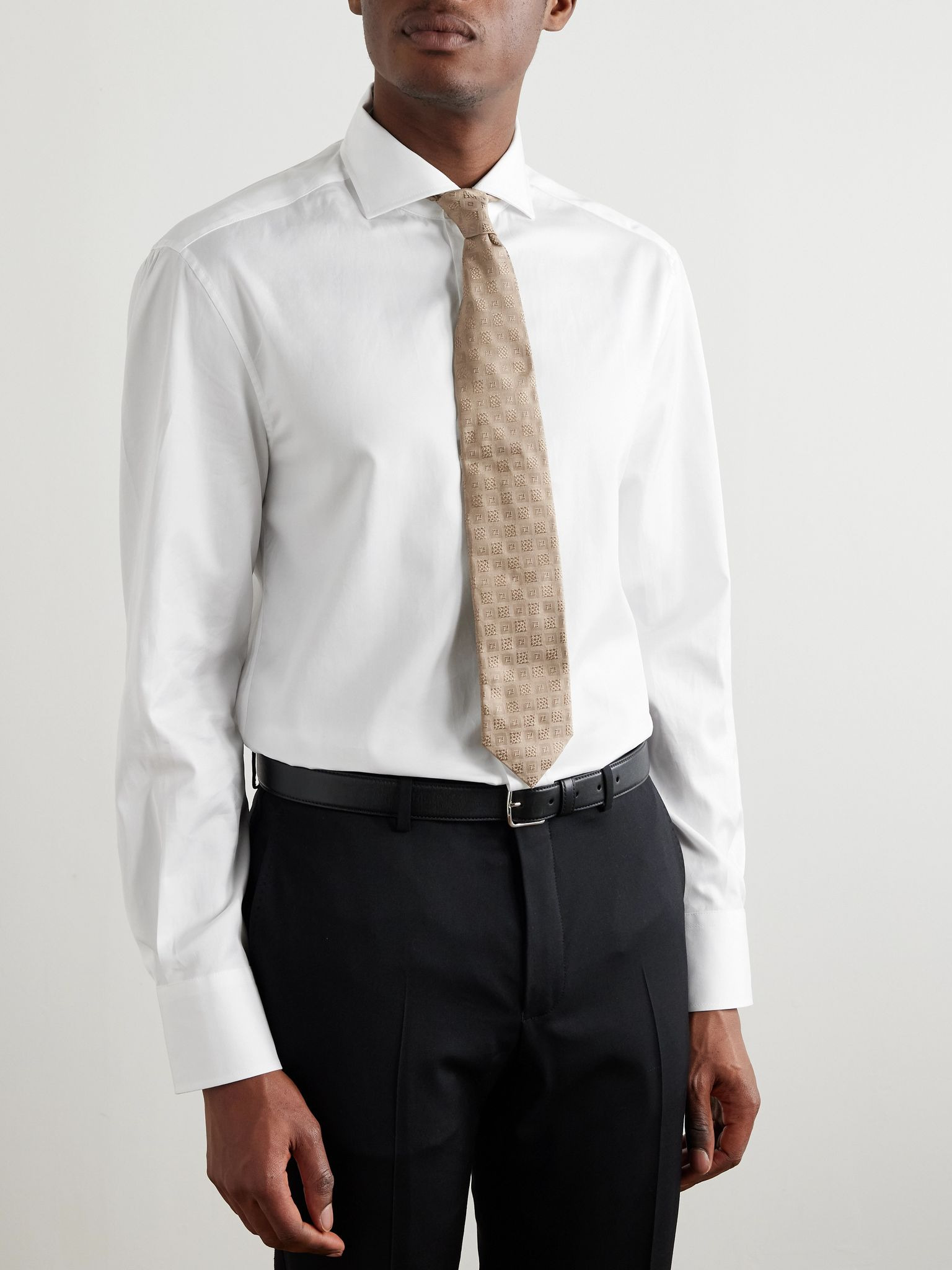 Cutaway-Collar Cotton-Twill Shirt White - 2