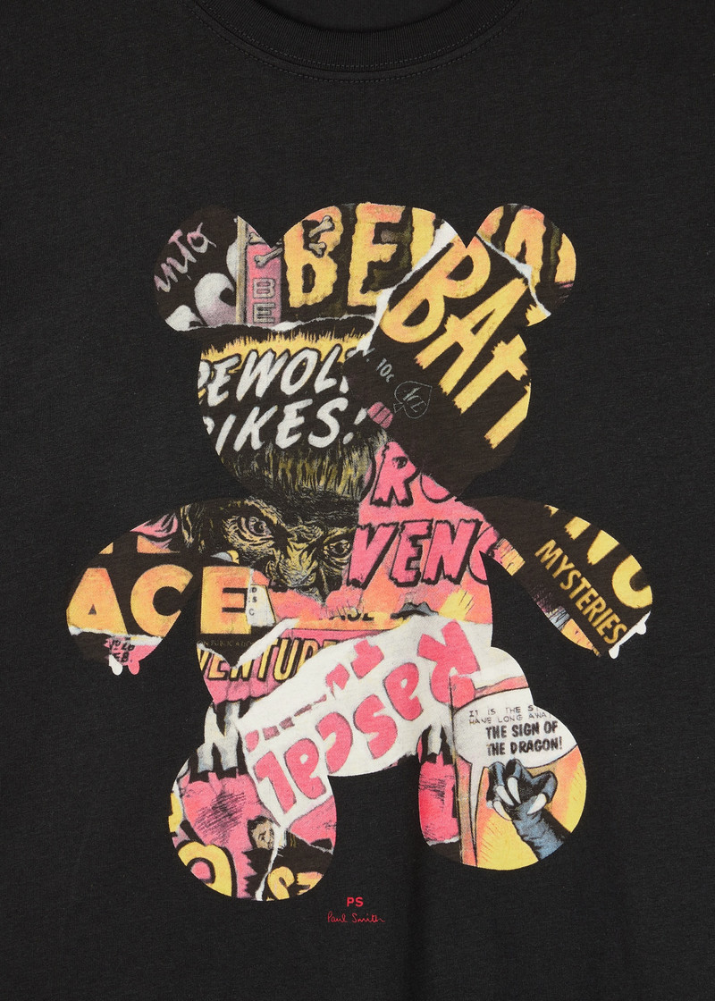 Paul Smith Black 'Bear Collage' Print T-Shirt outlook