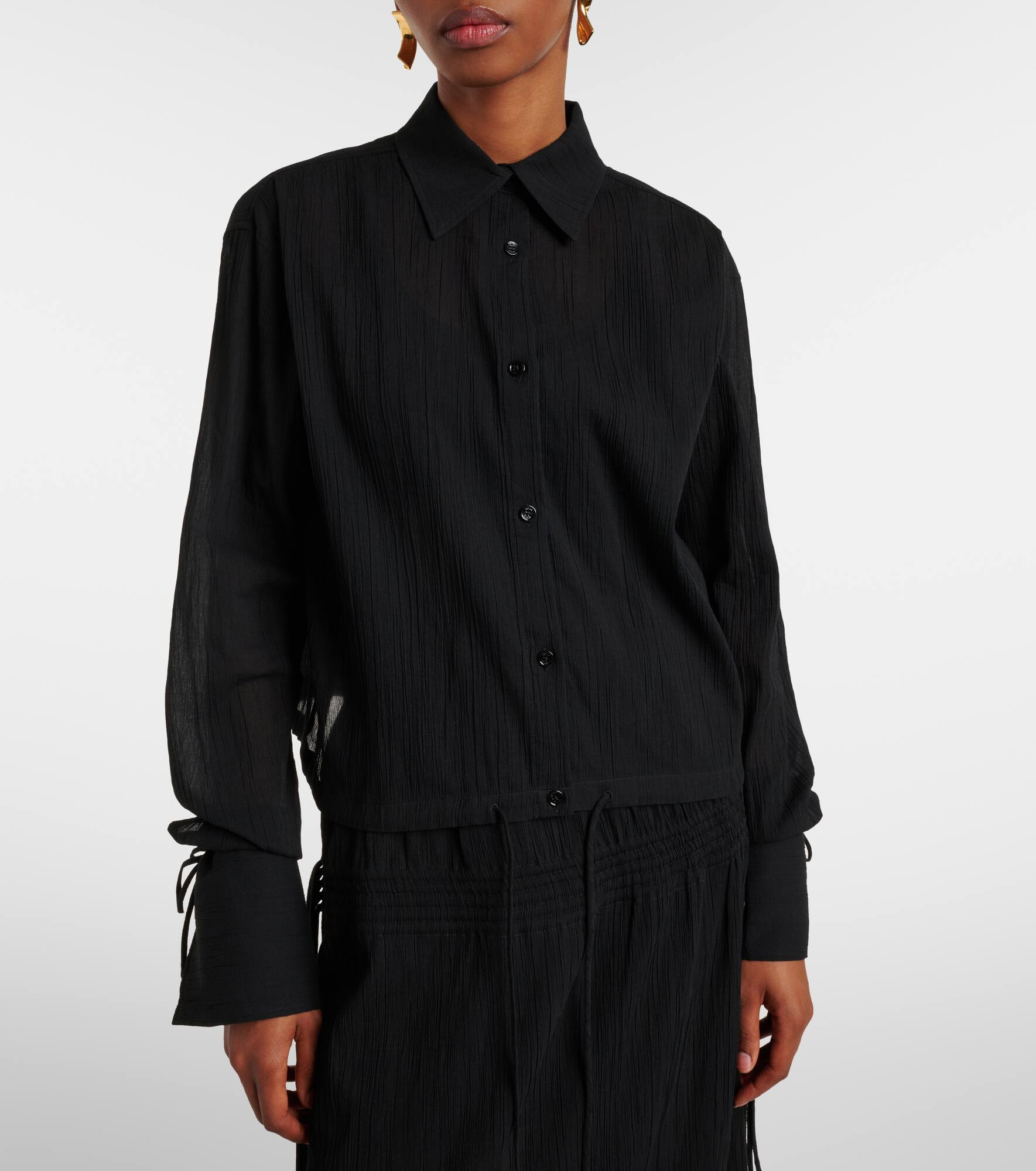 Cropped cotton shirt - 6
