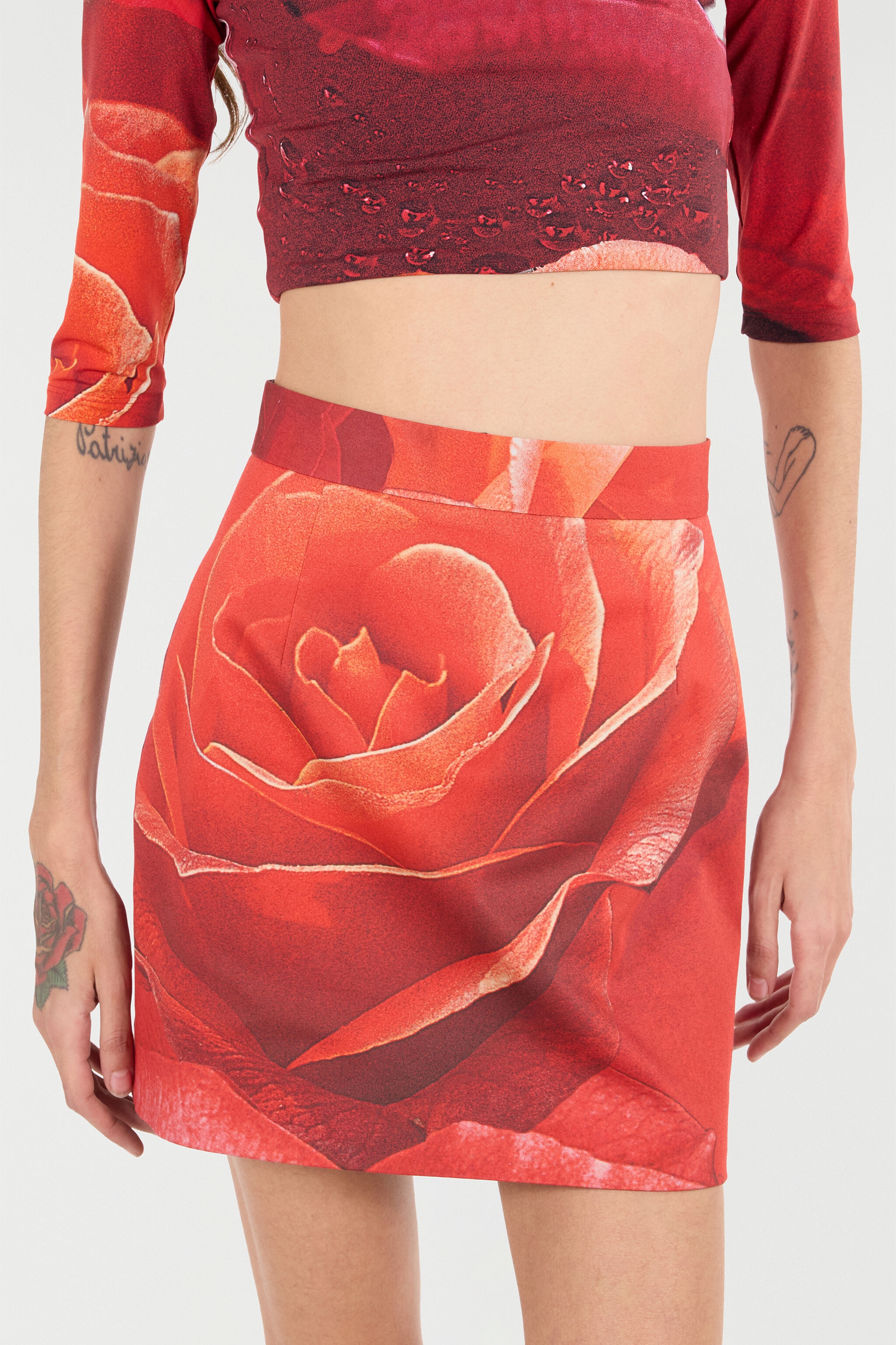 Miniskirt With Rose Print - 6