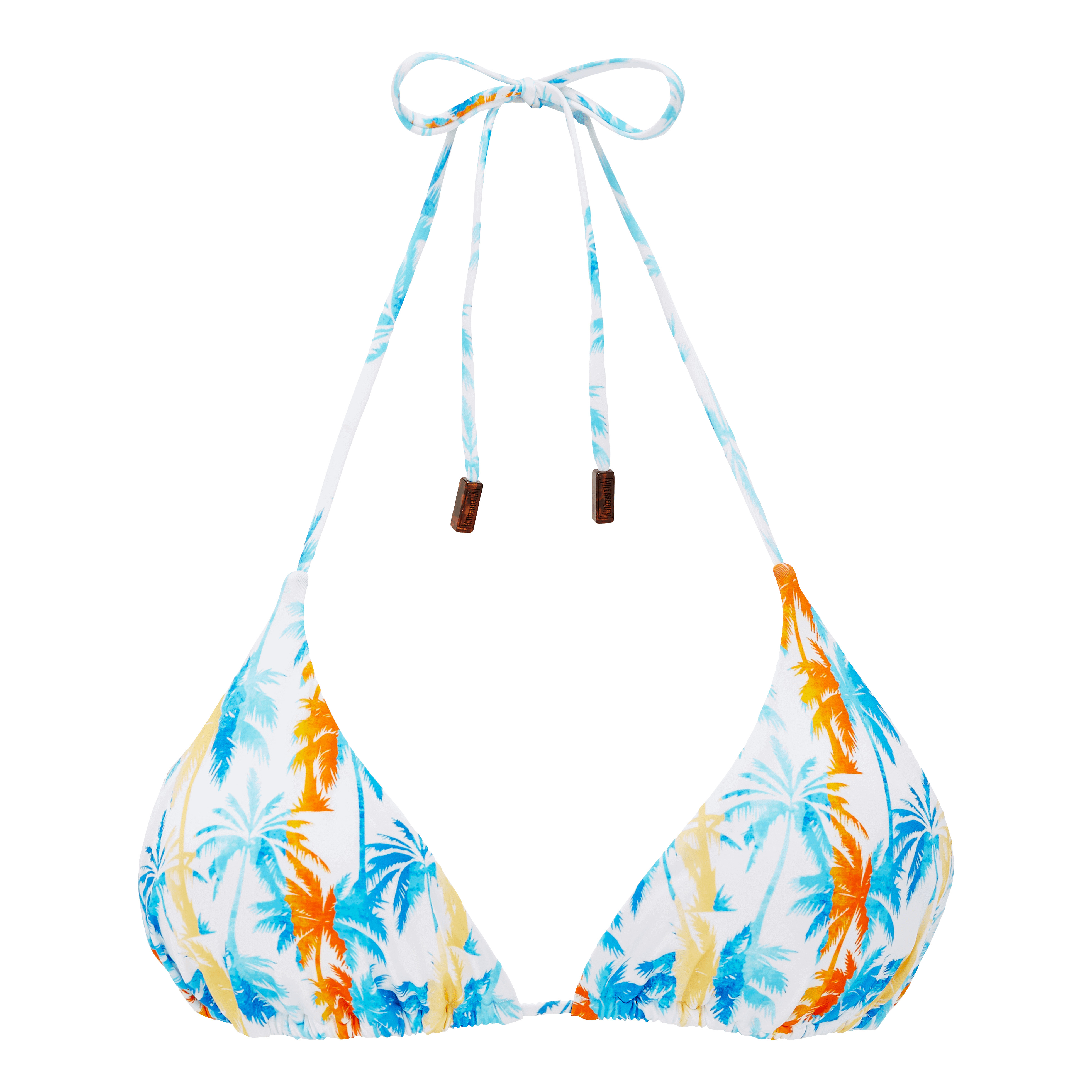 Women Triangle Bikini Top Palms & Stripes - Vilebrequin x The Beach Boys - 1