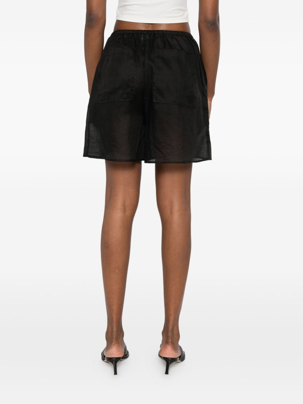 elasticated ramie shorts - 4