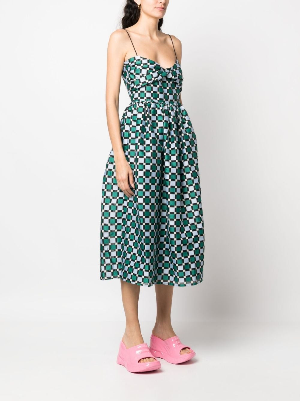 Arya check pattern midi dress - 3