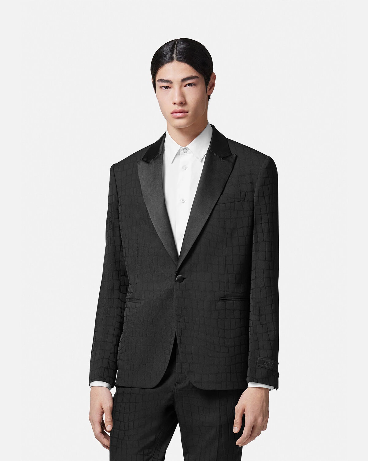 Croc-Effect Jacquard Blazer - 3