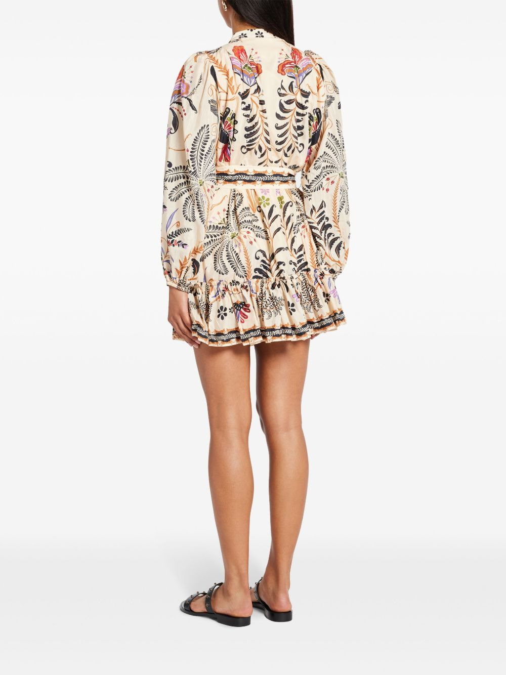 botanical-print mini dress - 4