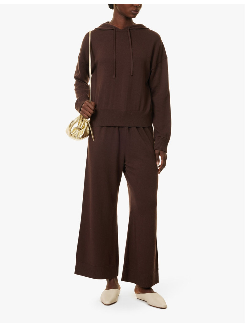 SIMKHAI Celine straight-leg cotton-cashmere knitted trousers outlook