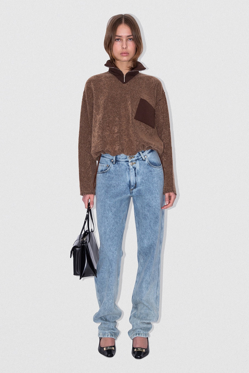 BY FAR ELDER SWEATER BROWN MELANGE CASHWOOL outlook