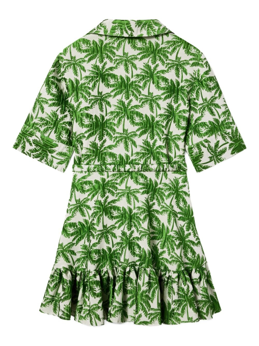 San Pietro palm-print ruffled mini dress - 5