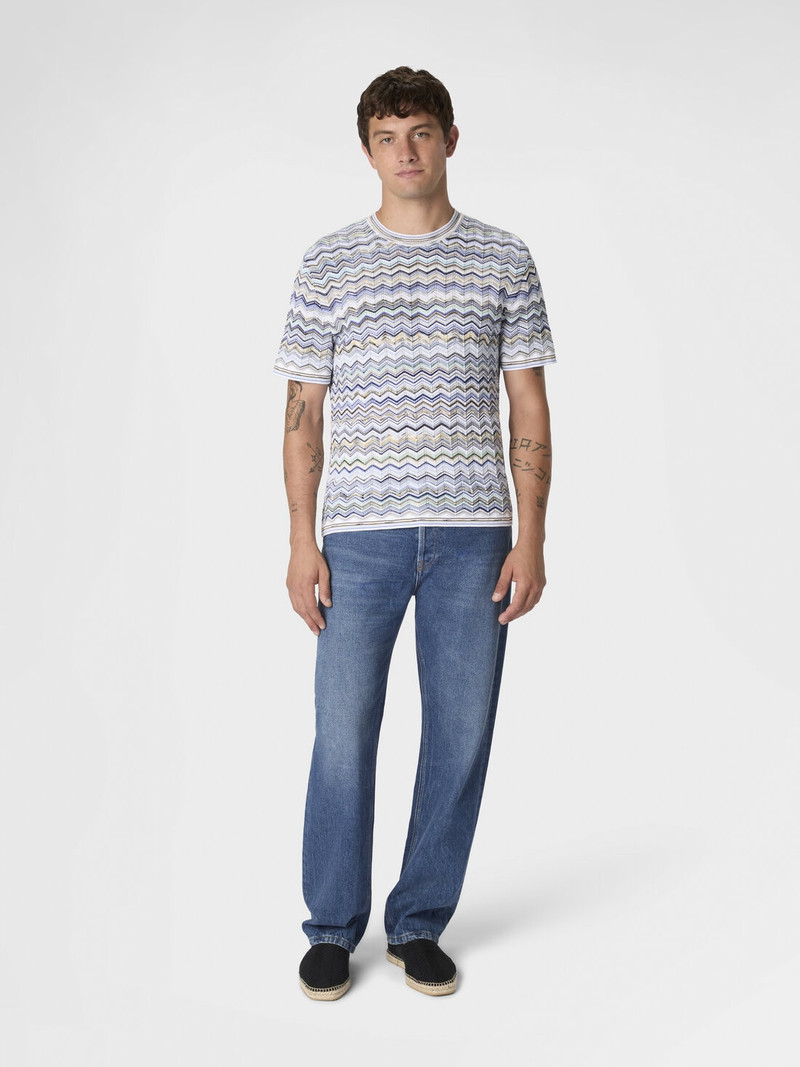 Missoni Cotton knit T-shirt with chevron pattern outlook