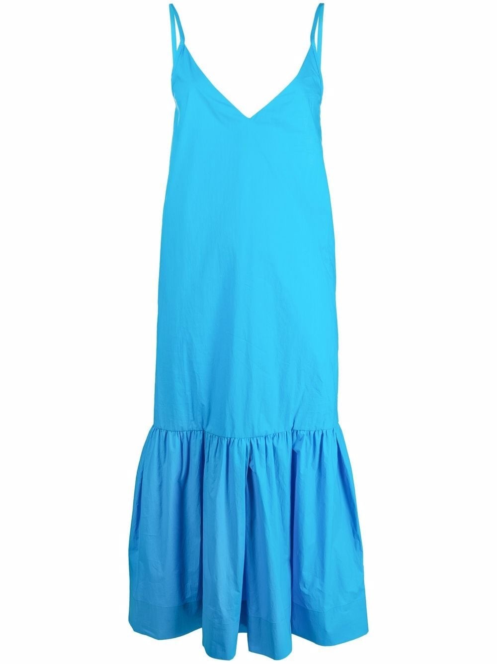 ruffle-hem sleeveless midi dress - 1