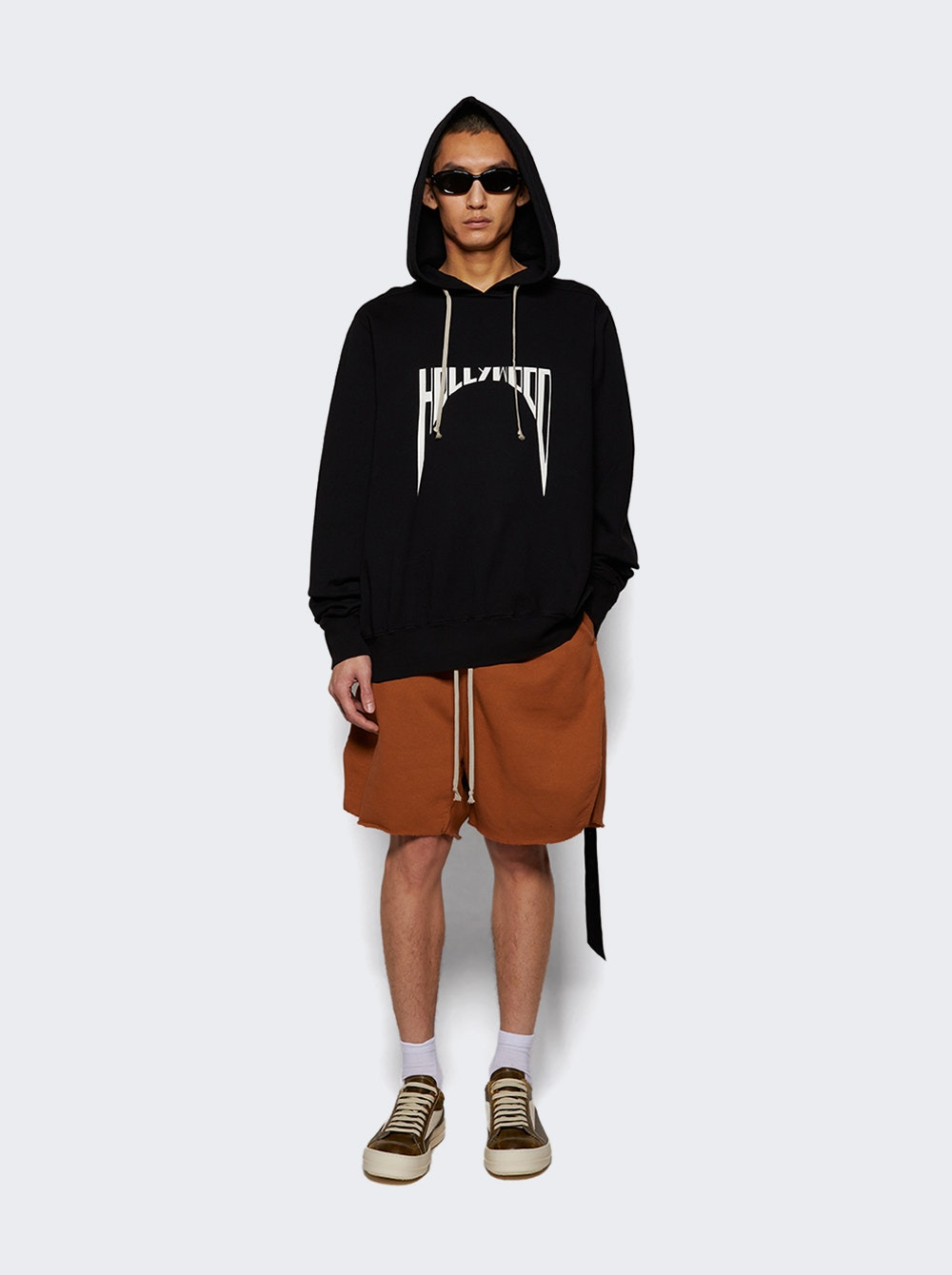 Long Boxers Butt Zip Shorts Orange - 5