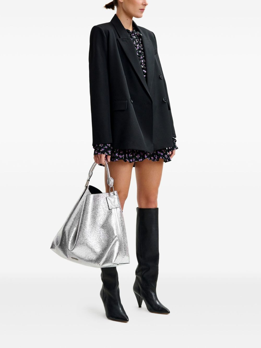 puffed-sleeve ruffled mini dress - 3