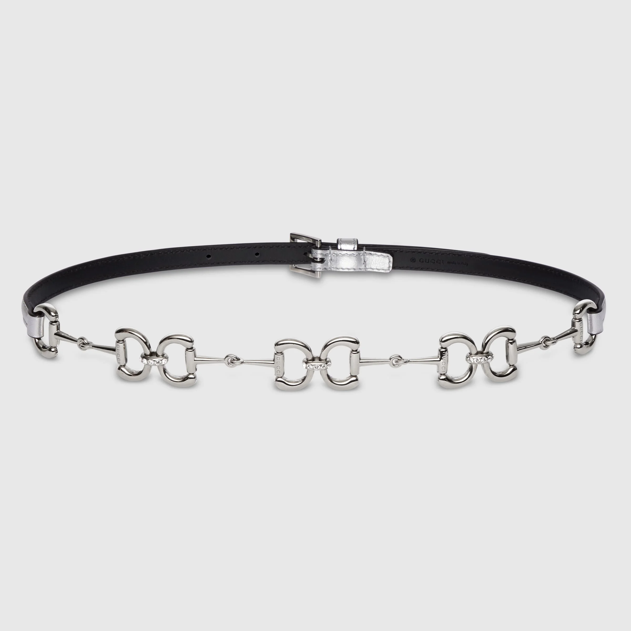 Thin belt with crystal Horsebit - 1