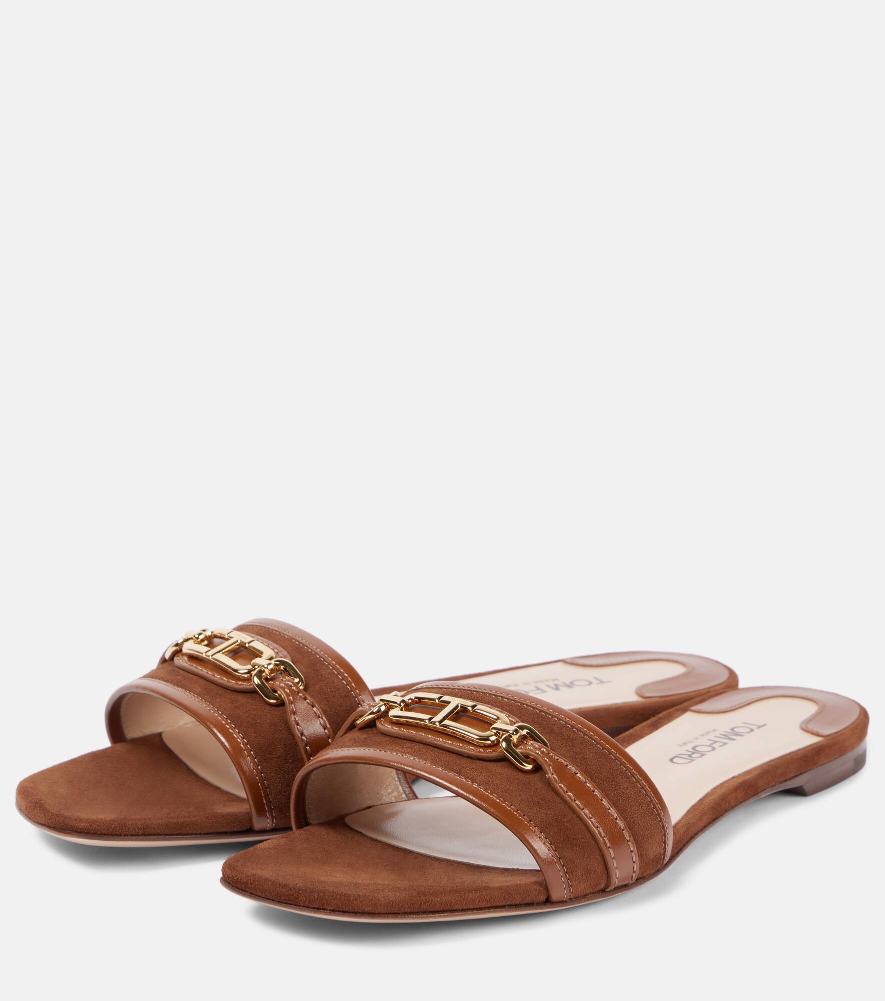 Whitney Stadium T leather slides - 4