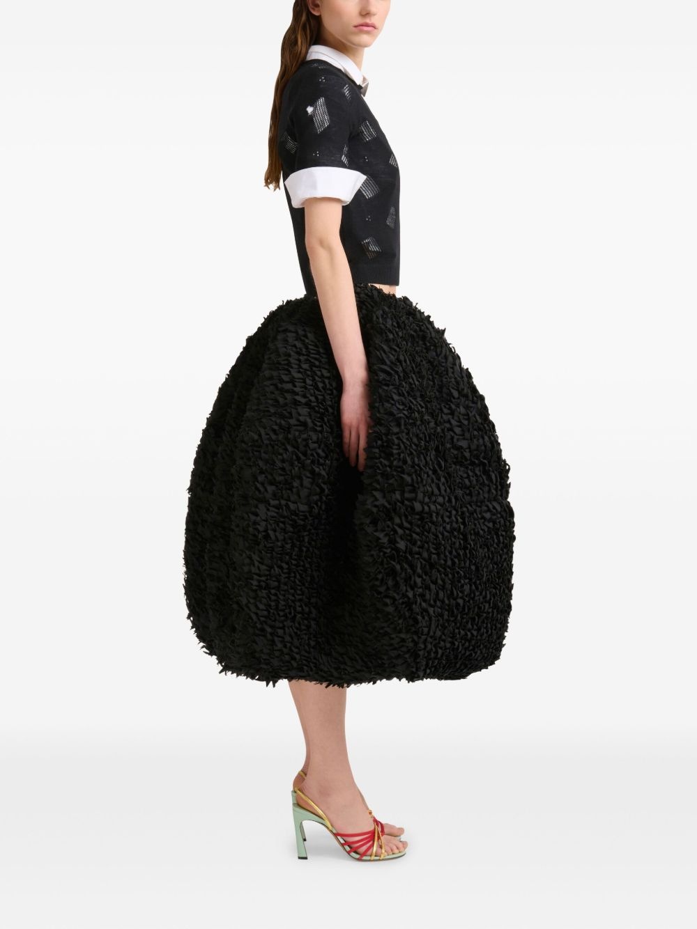 short-sleeve textured top - 3