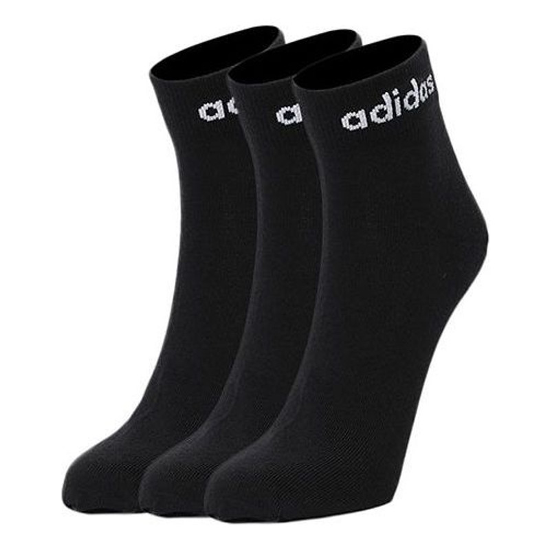 adidas neo Nc Ankle 3pp Logo Jacquard Sports Socks 3 Pairs Black GE6177 1