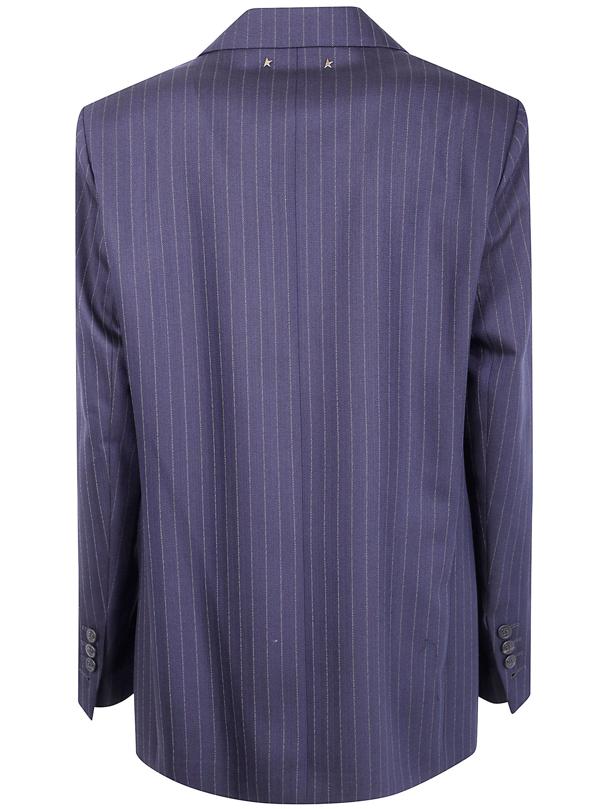 Golden Goose Women "Journey W`S" Single Breast Over Jacket Pinstripe - 2