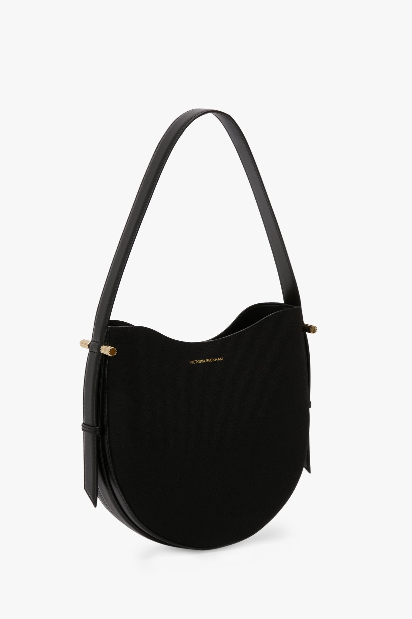 Medium Dia Hobo Bag In Black Canvas With Black Leather - 3