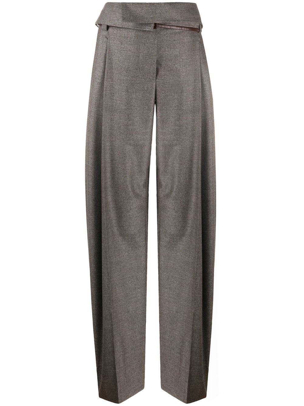 paper-bag waist pleated trousers - 1