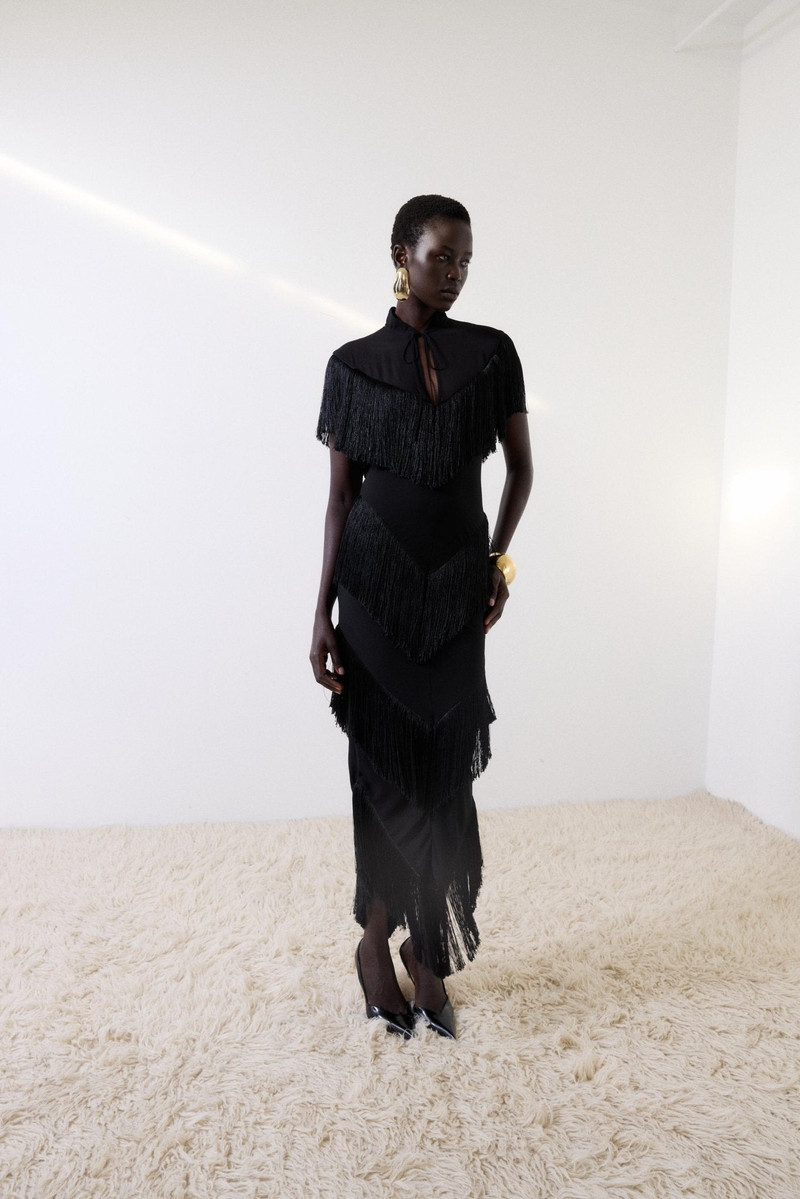 TELLUS MIDI DRESS IN BLACK CHIFFON 7