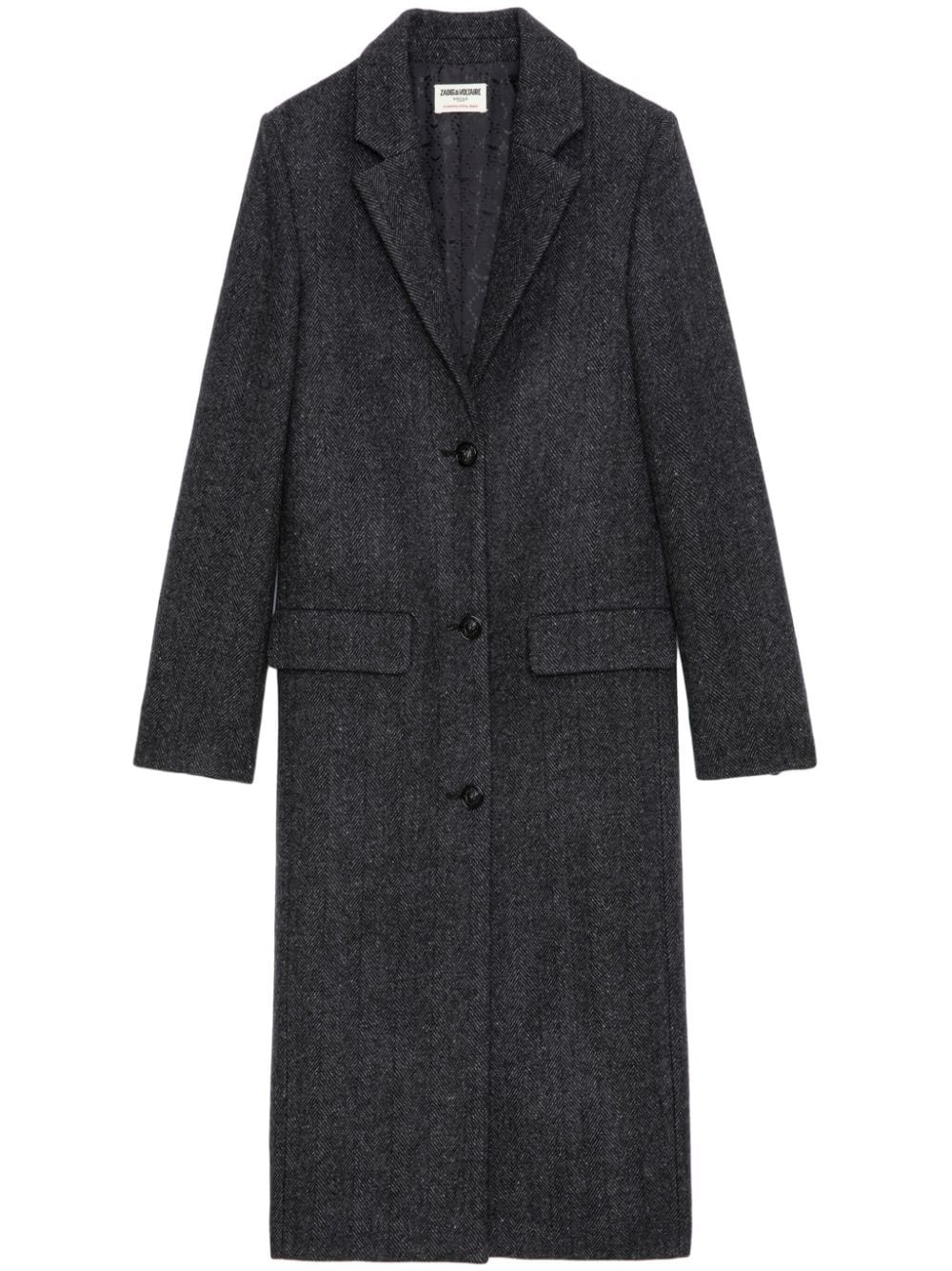 wool-blend single-breasted coat - 1