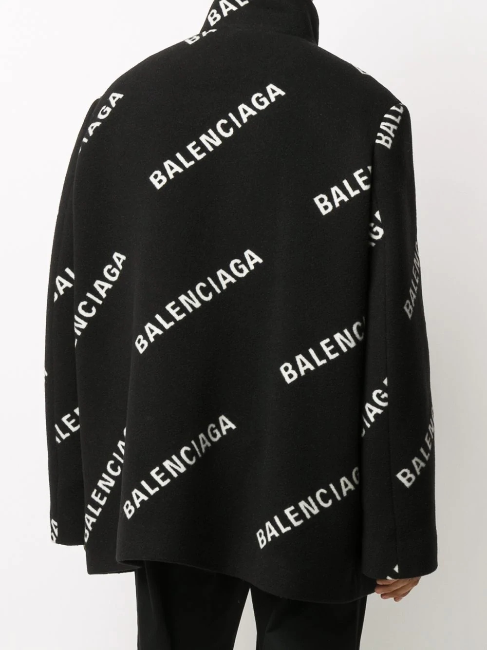 all-over logo cropped coat - 4