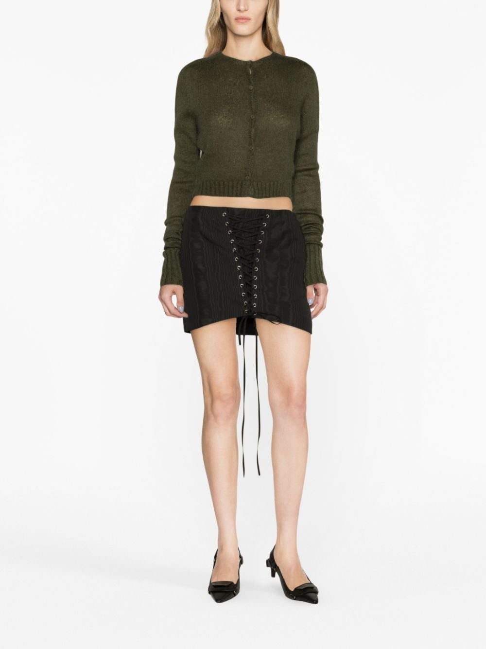 lace-up mini skirt - 2
