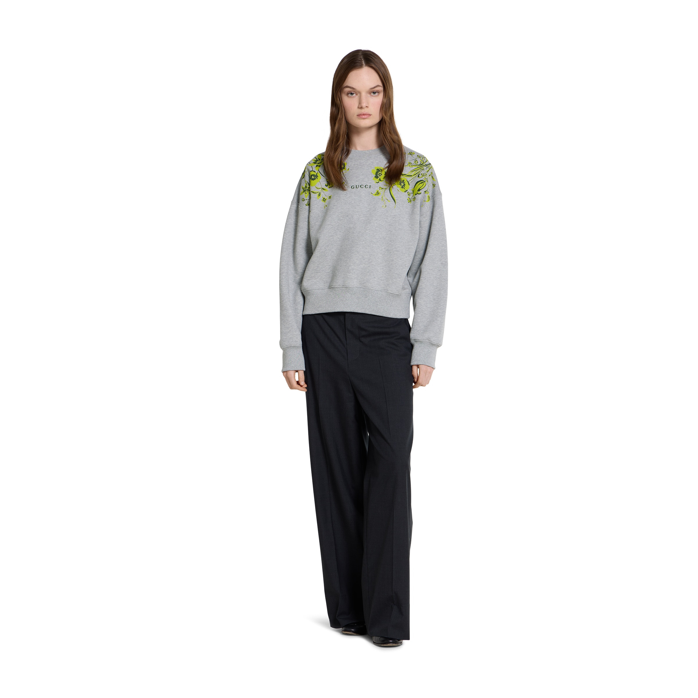 Cotton jersey sweatshirt with print - 2