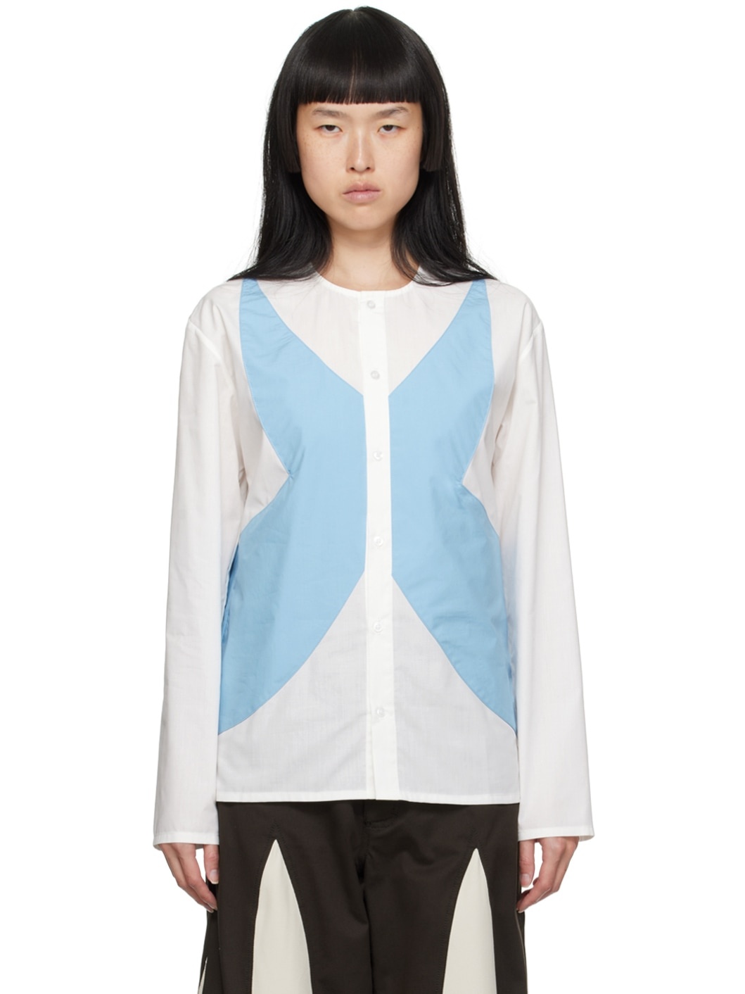 White & Blue Baby Long Sleeve T-Shirt - 1