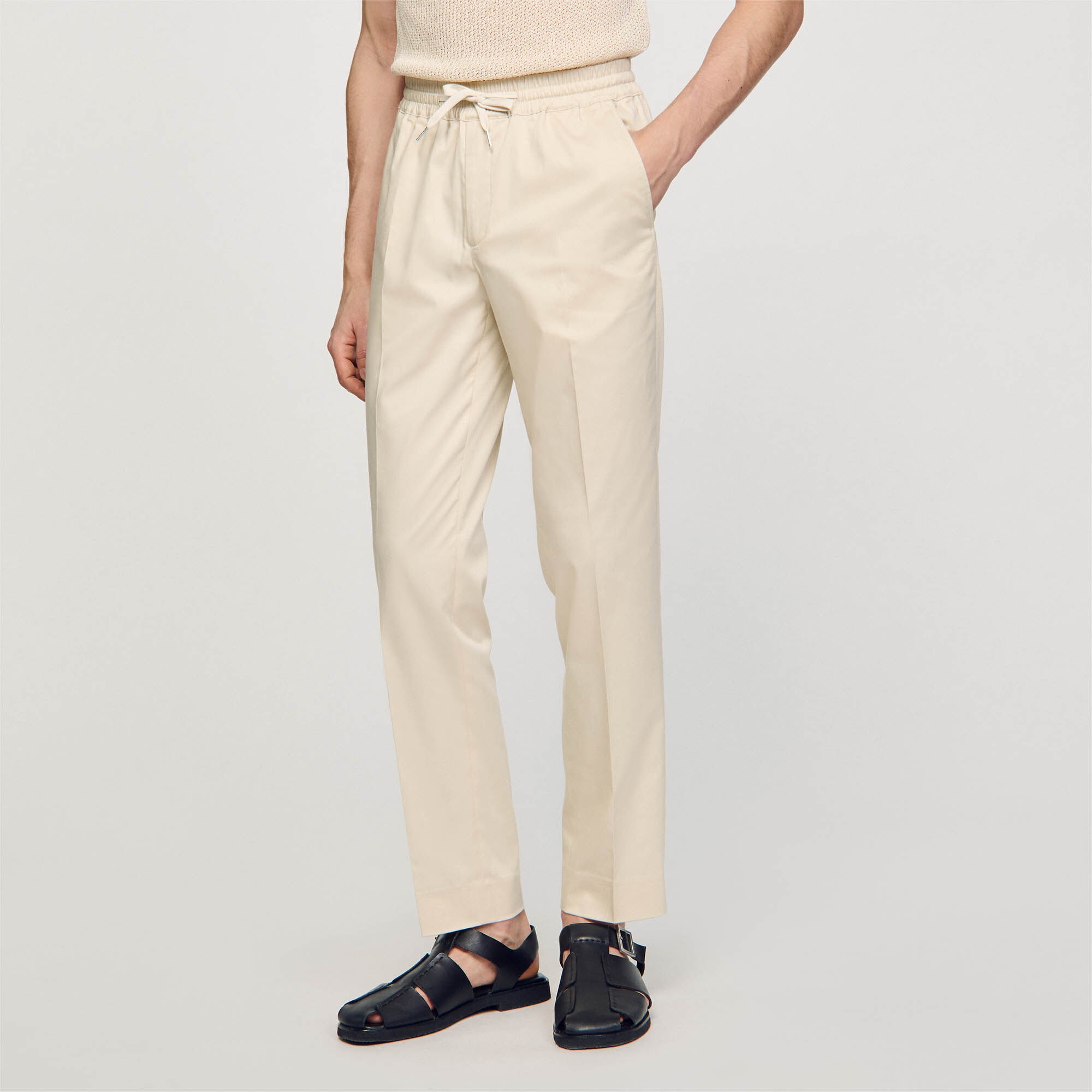 ELASTICATED STRAIGHT-LEG PANTS - 5
