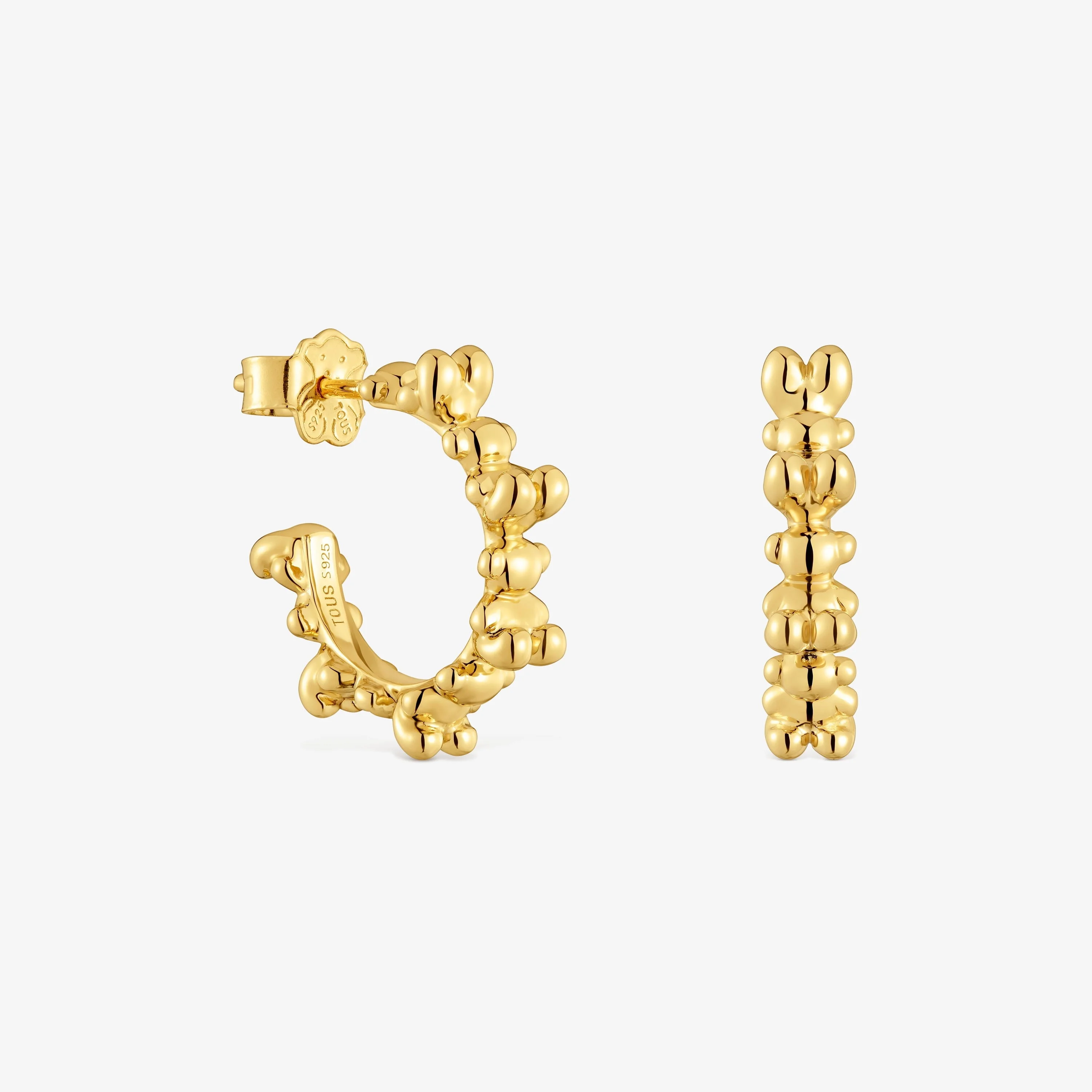 Bold Bear 12 mm hoop earrings with 18K gold vermeil - 1