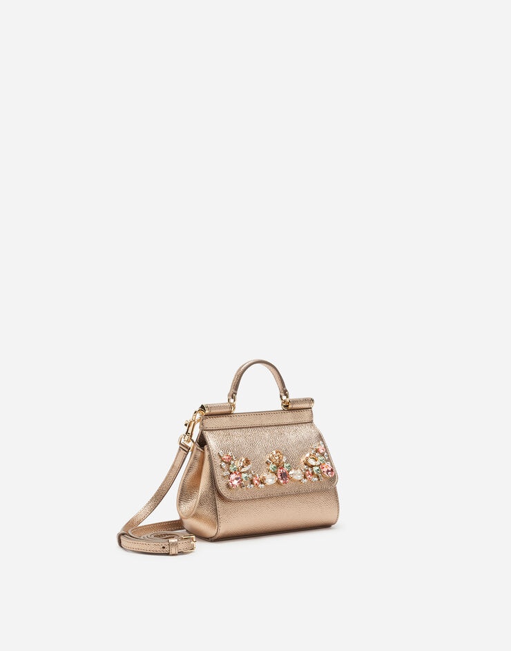 Dauphine calfskin Sicily mini bag with rhinestone embellishement - 2