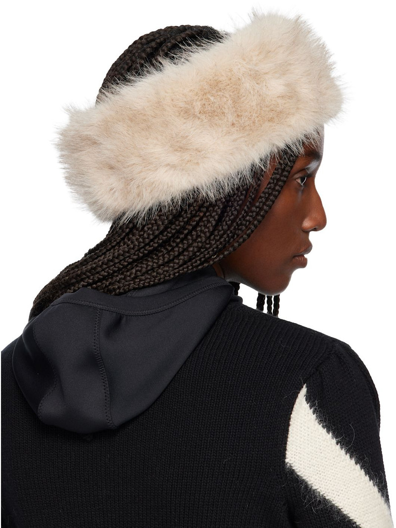 Beige VLogo Signature Faux-Fur Headband 3