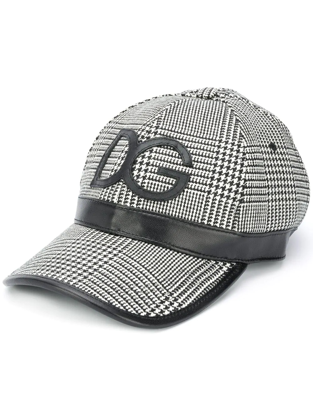 logo-patch houndstooth cap - 1