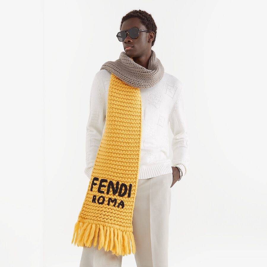 Yellow wool scarf - 3