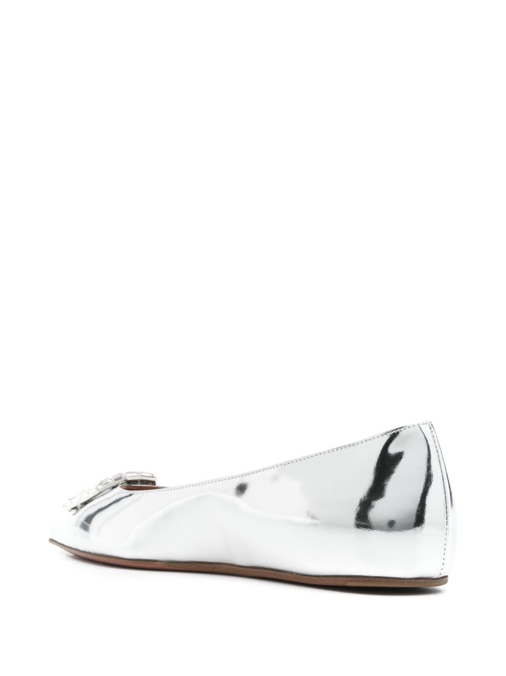 metallic-leather ballet flats - 3