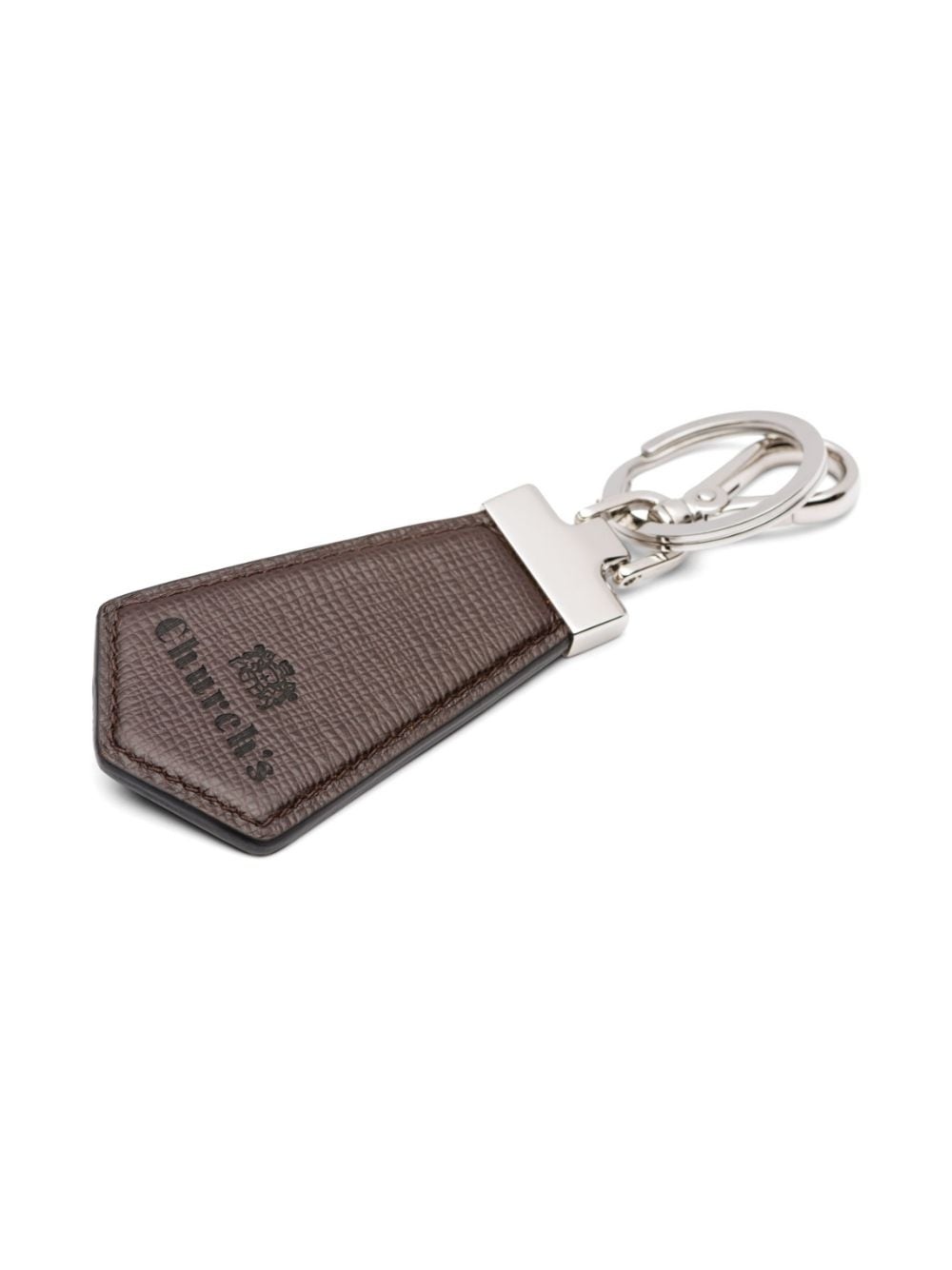 St James logo-debossed leather keyring - 2