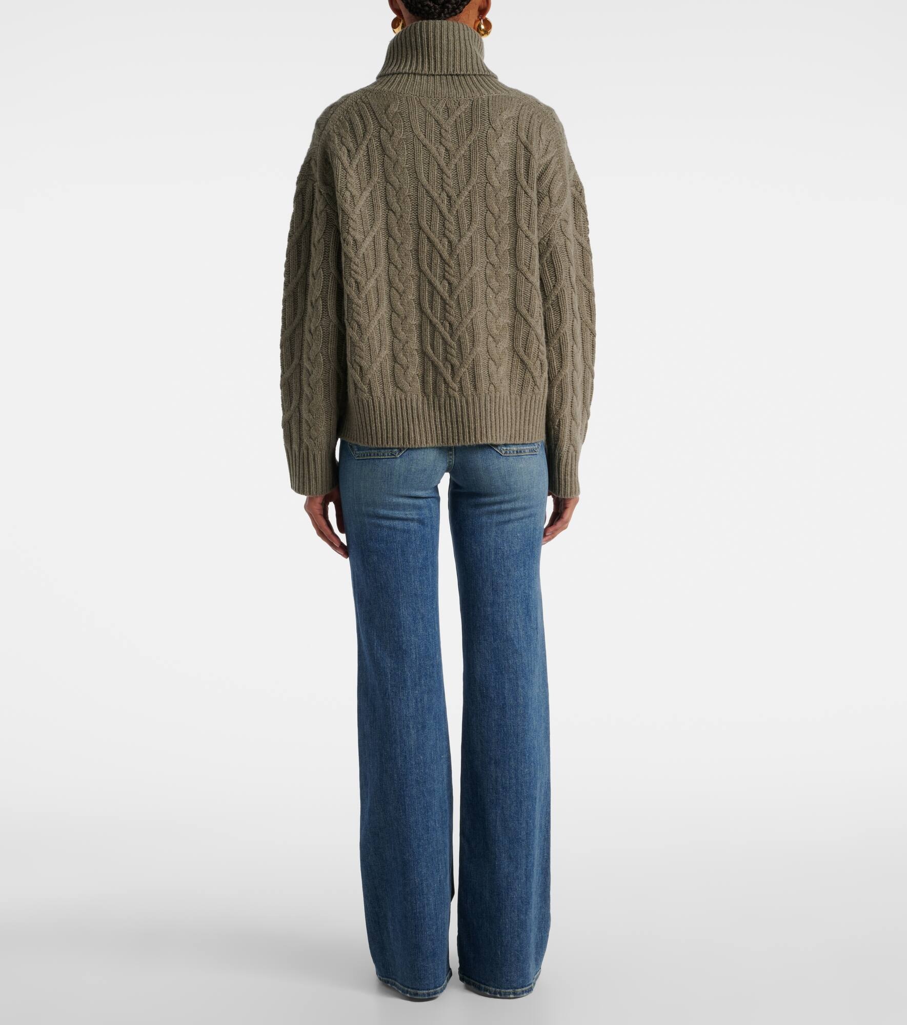 Gigi cable-knit cashmere turtleneck sweater - 3