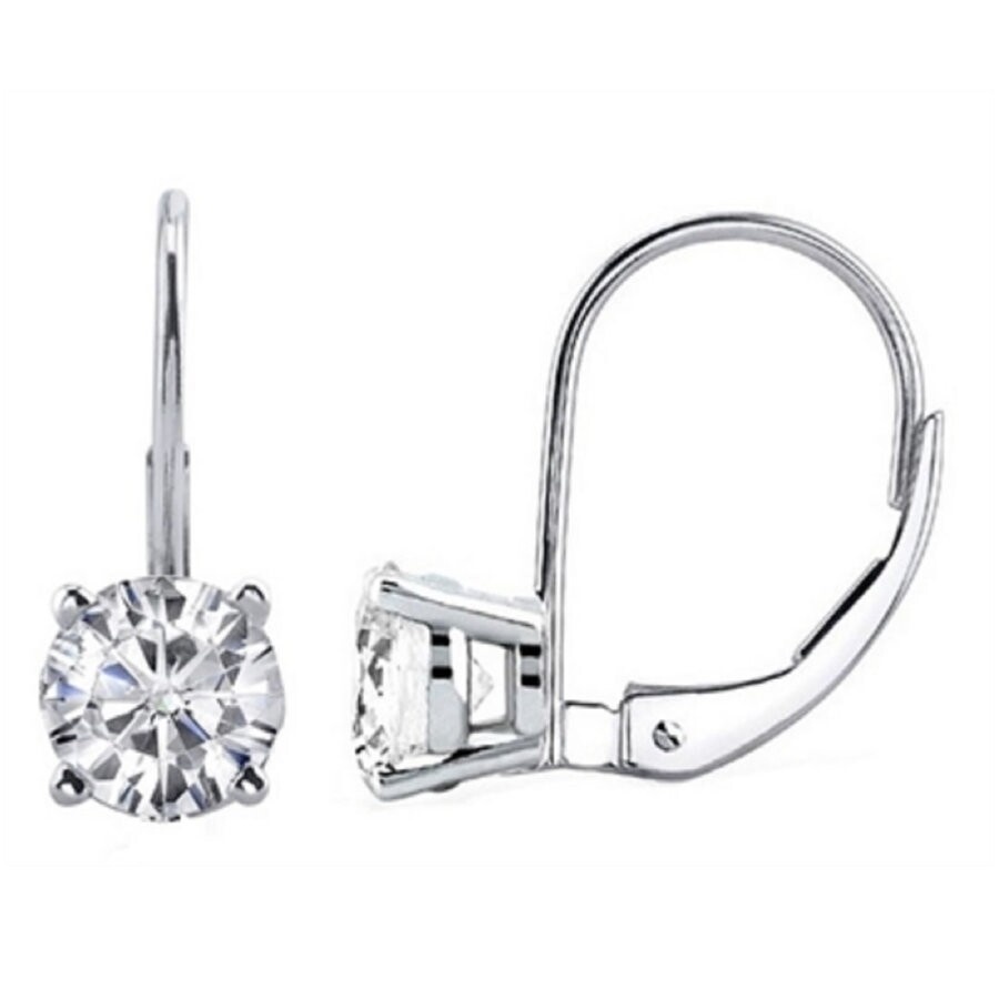 Maulijewels - Maulijewels 0.40 Carat (I-J, I1-I2) Lever Back Dangle style Earrings For Women With Natural White Di - 1