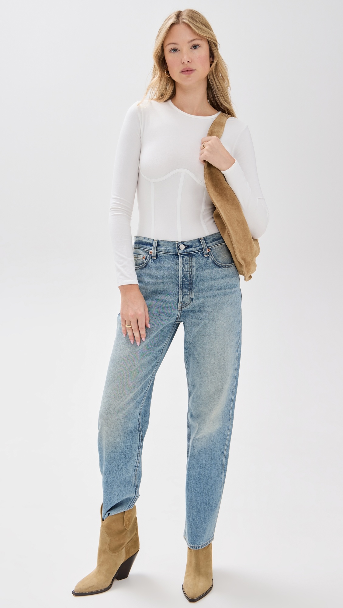Cotton Long Sleeve Thong Bodysuit - 4