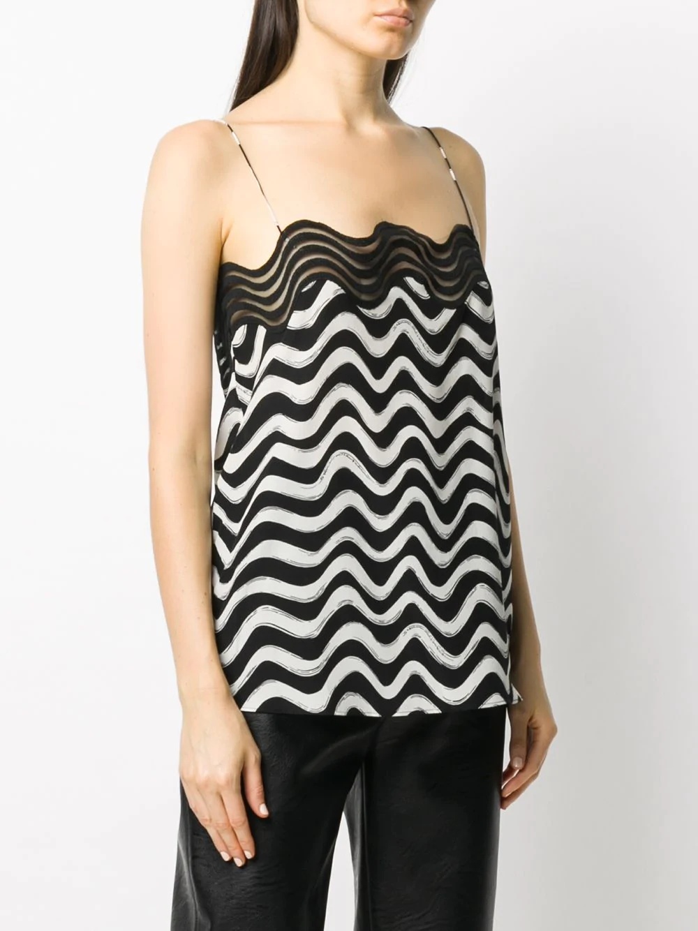 waves print silk cami top - 3