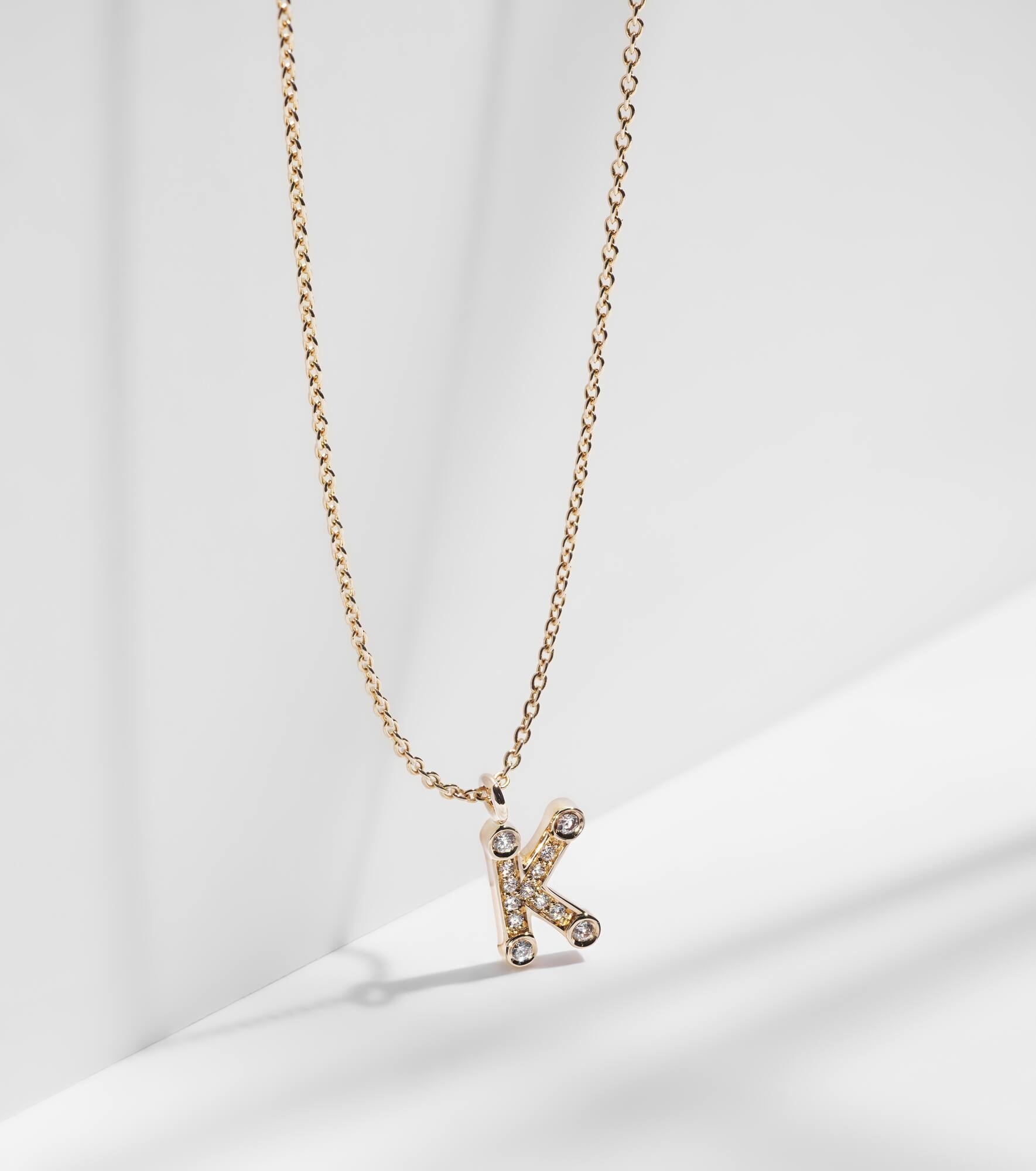 18kt gold necklace with diamonds - 5
