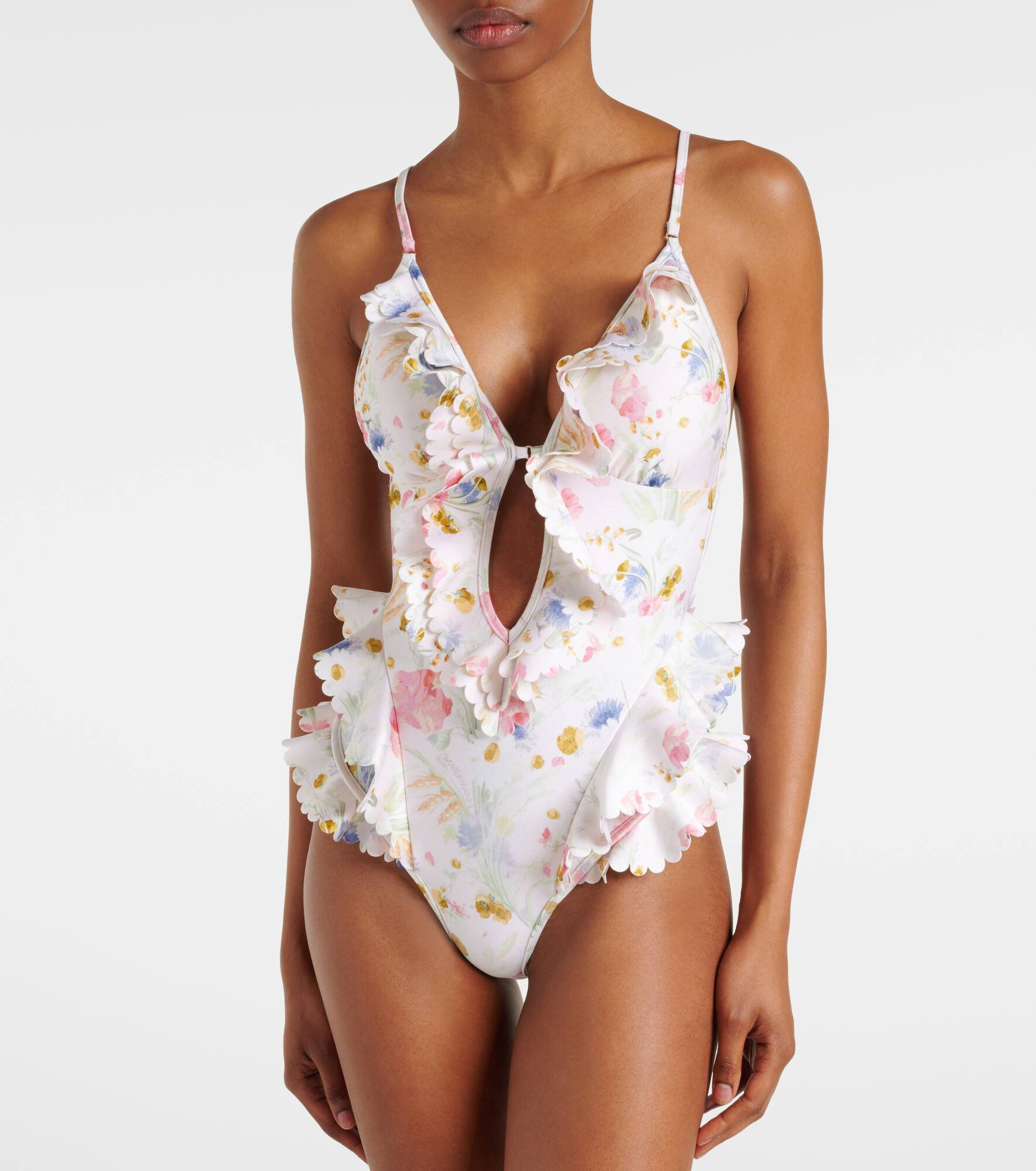 Floral ruffled swimsuit - 2