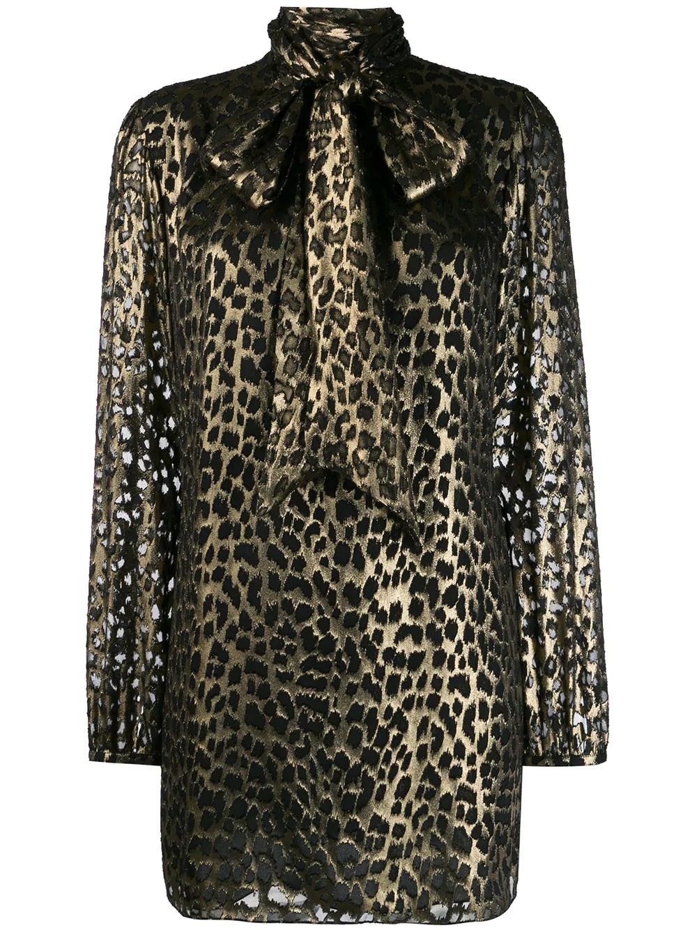 leopard-print shift dress - 1