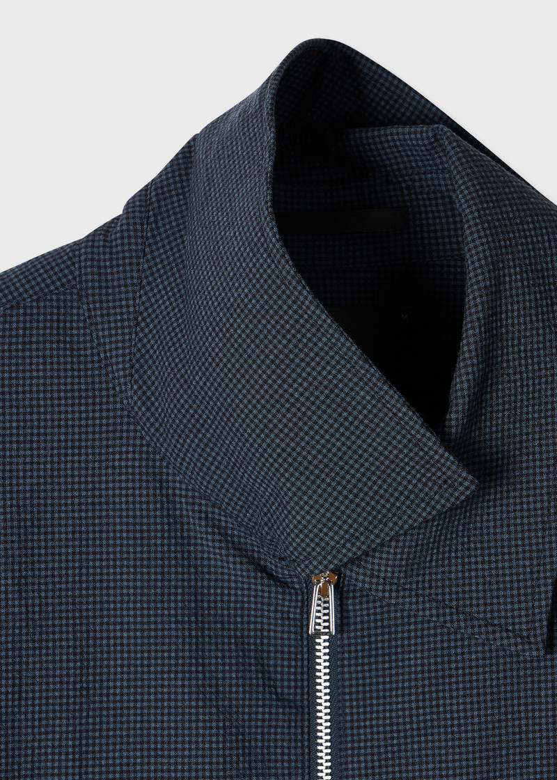 Paul Smith Blue Seersucker Check Zip Shirt Jacket outlook
