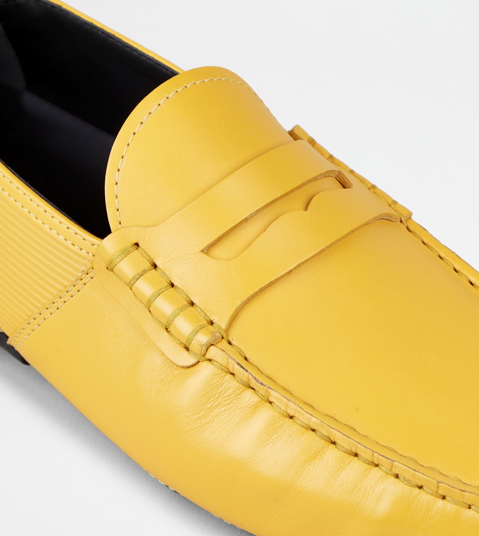 LOAFERS IN LEATHER - YELLOW, BLACK - 6